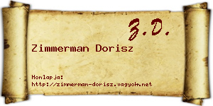 Zimmerman Dorisz névjegykártya